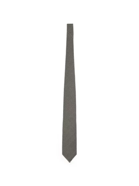 Cravată Tom Ford cu model herringbone negru