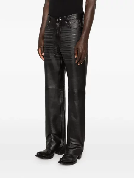 Pantaloni de piele Our Legacy din piele negru