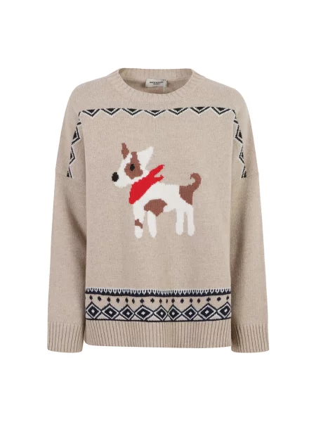 Sweter Weekend Max Mara wełniany brązowy