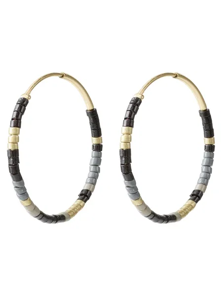 Pilgrim Uhani Alison zlata / siva črna