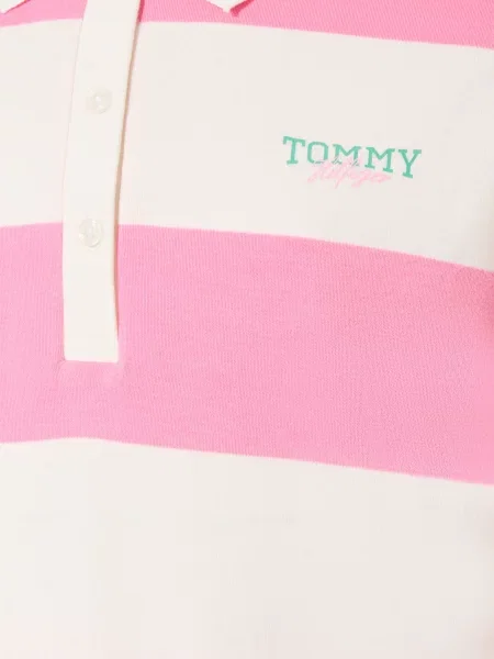Tommy Hilfiger Koszulka W Stylu Rugby pink biała