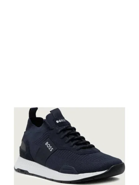 BOSS BLACK Sneakers Titanium_Runn_knst_N cu adaos de piele negru