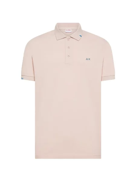 Tricou polo Sun68 cu broderie roz