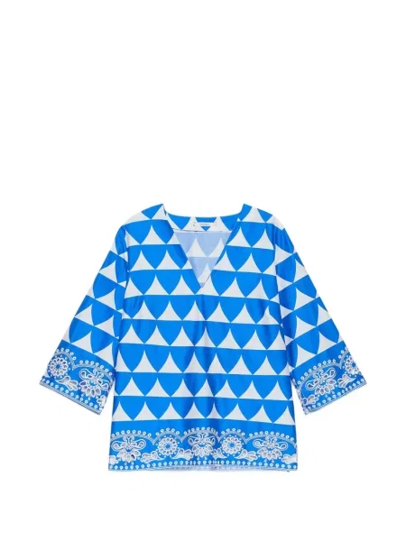 Bluză Maliparmi cu decolteu în V albastru