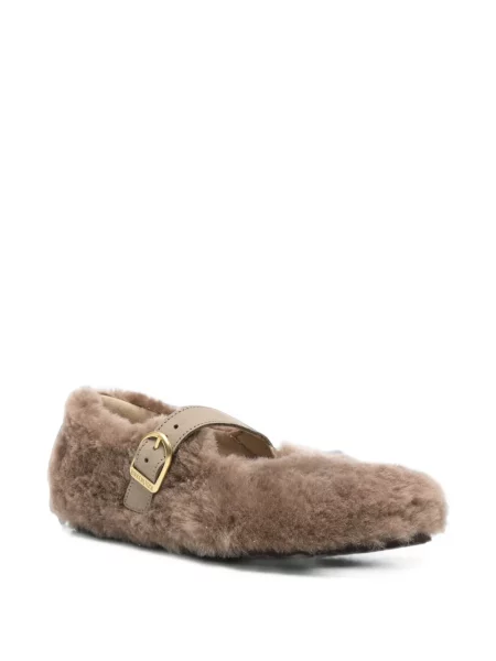 Dirželis avikailio balerinos Birkenstock su sagtimis ruda