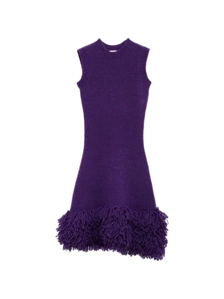 Rochie Loewe cu franjuri fără mâneci violet