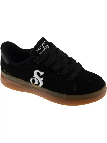 Chiloți Skechers din piele de căprioară negru