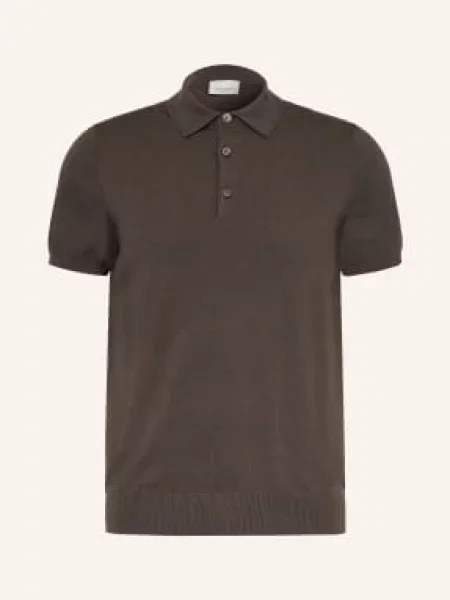 Profuomo Pletené Polo Tričko tmavě zelená