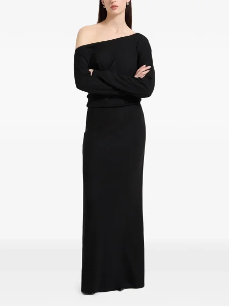 Rochie maxi Marcella cu un umăr gol negru