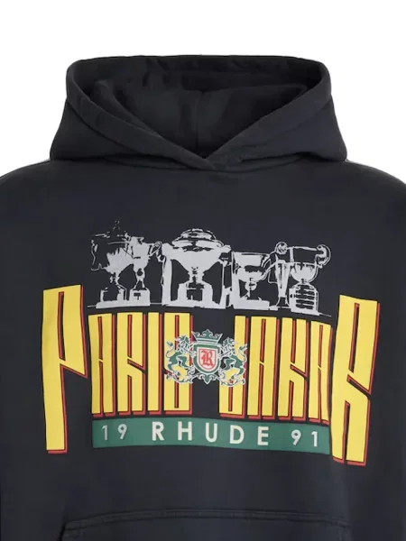Hanorac cu glugă Rhude cu imagine negru