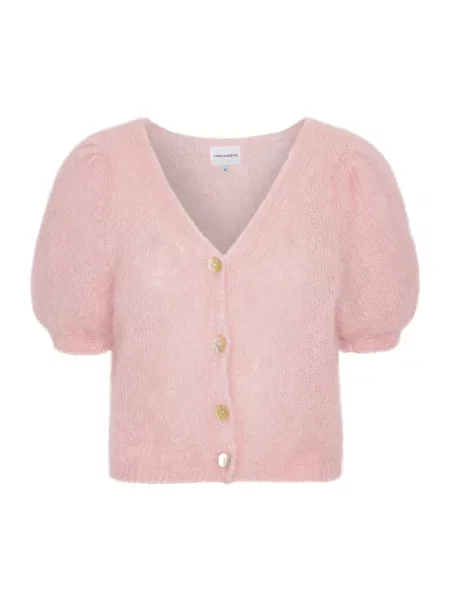 Kardigan American Dreams z dekoltem w serek różowy