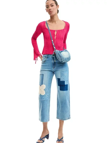 Jeansy straight leg Desigual