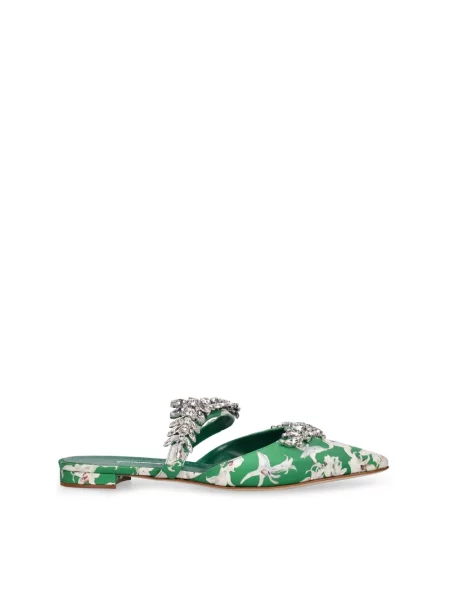 Klapki Manolo Blahnik zielone