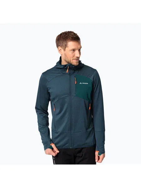 Hanorac pentru bărbați VAUDE Monviso Fleece II de verde-mare închis/verde închis verde