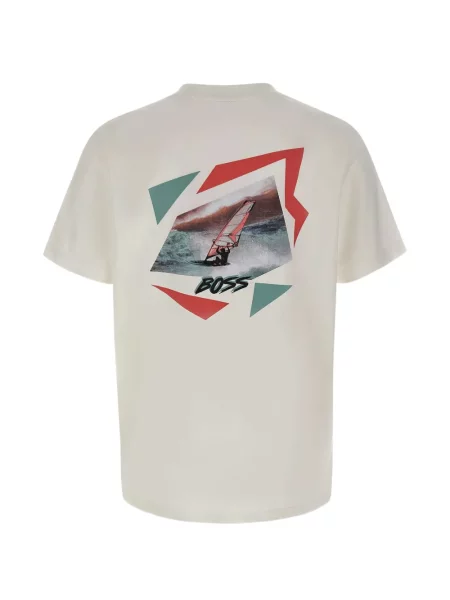 Tricou Boss cu imagine alb