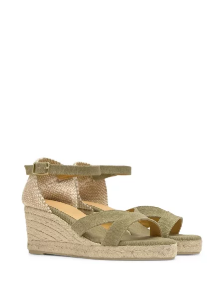 Espadrile Castaner cu pană verde