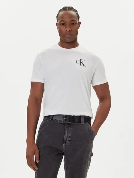Calvin Klein Jeans Tricou Chest Logo alb