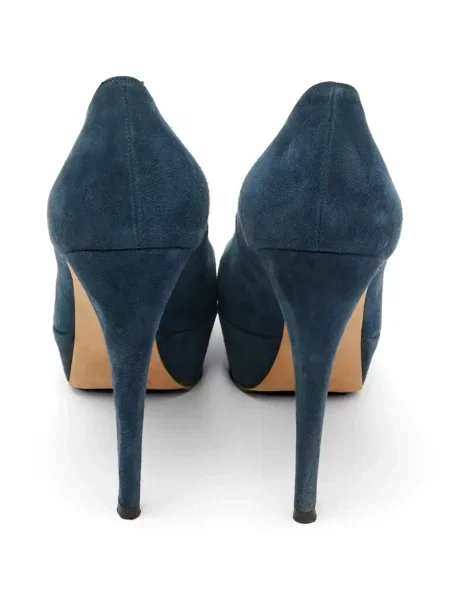 Pantofi cu toc Stuart Weitzman din piele de căprioară cu platformă albastru