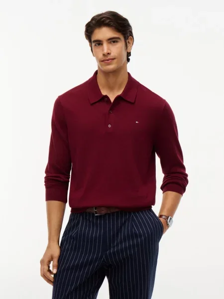 Tommy Hilfiger Sweter Bordowy czerwony