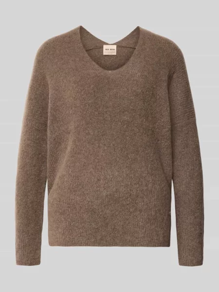 Sweter z dzianiny z mieszanki wełny model ‘THORA’ Mos Mosh