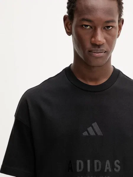 Футболка Adidas с аппликацией черная
