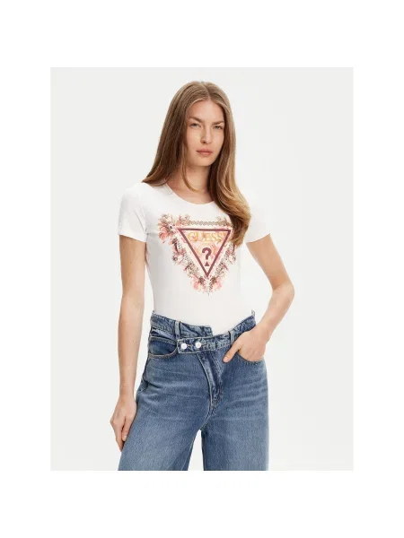 Guess Majica Regular Fit bela