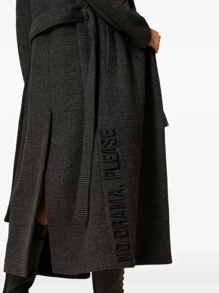 Palton Twinset în carouri negru