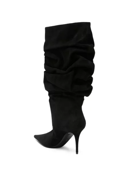 Botine Amina Muaddi din piele de căprioară negru