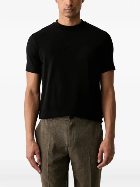 Scurt tricou Karl Lagerfeld cu broderie negru