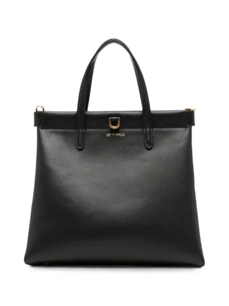 Geantă shopper Etro din piele cu autograf negru