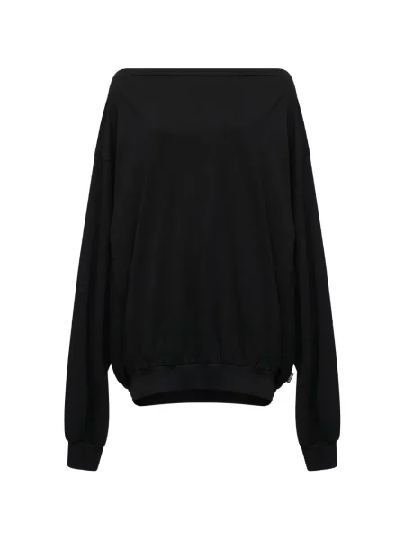 Lung top Mm6 Maison Margiela cu mâneci lungi asimetric negru