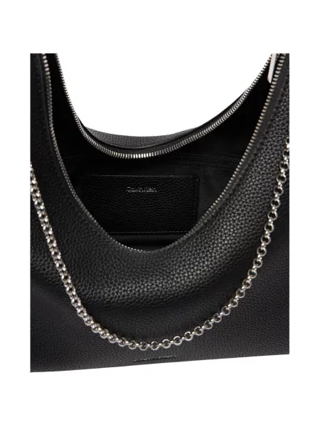 Calvin Klein Kabelka Emblem Hw Pebble Shoulder Bag čierna