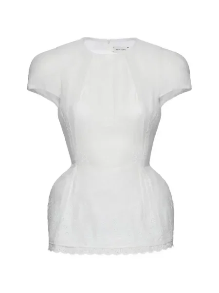 Top Magda Butrym cu broderie alb