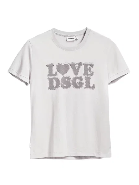 Desigual Póló Love Dsgl Regular Fit szürke