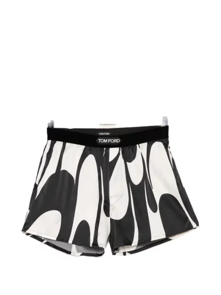 Pantaloni scurți Tom Ford cu imagine cu imprimeu abstract alb