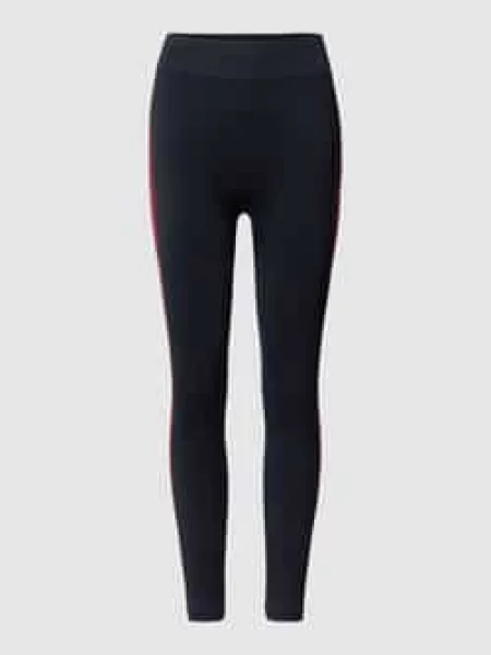 Legginsy z lampasami model ‘SEAMLESS’ Tommy Hilfiger granatowe