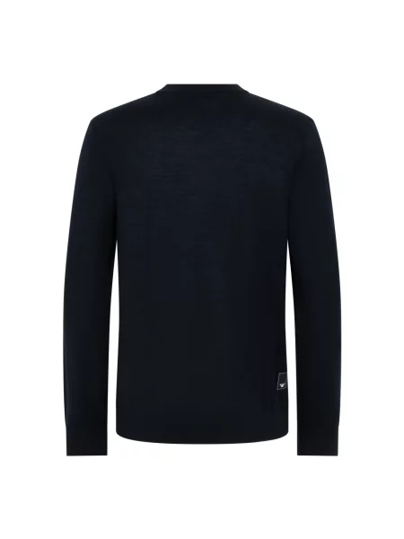Sweter Emporio Armani wełniany niebieski