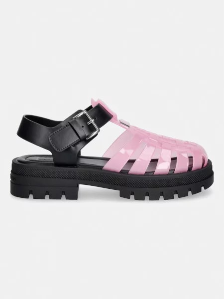 Tommy Jeans sandali z odprto TJW JELLY FISHERMAN SANDAL roza