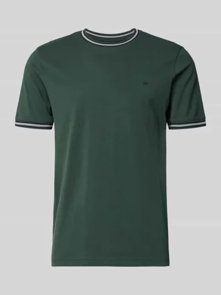 T-shirt w kroju regular fit z haftowanym logo Christian Berg Men zielona
