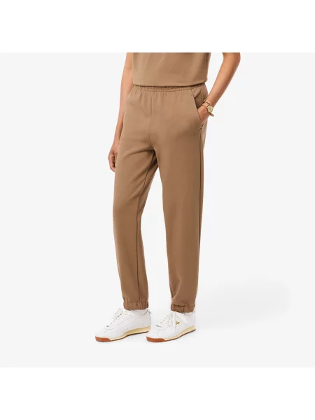 Lacoste Spodnie Dresowe Z Polaru brązowe