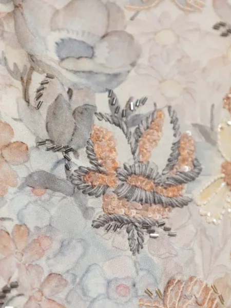 Cardigan Golden Goose cu paiete cu model floral auriu