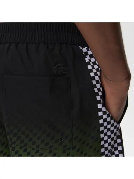 Lacoste Active Szorty Kąpielowe Z Nadrukiem czarne