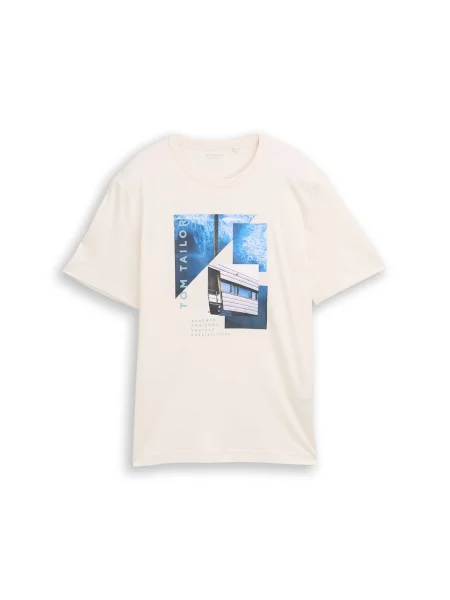 TOM TAILOR Majica mornarska / kraljevo modra / pastelno modra / naravno bela