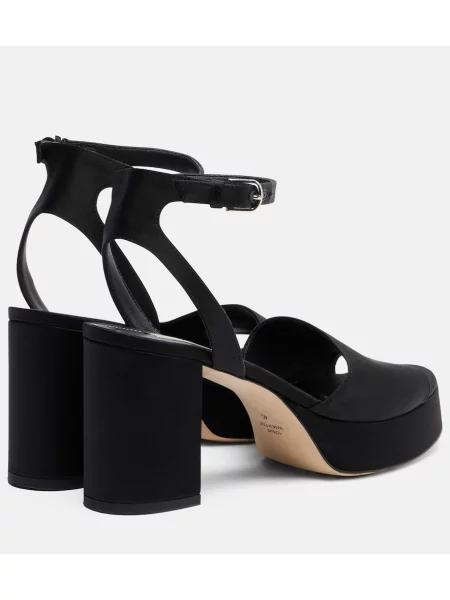 Sandale Toteme din satin cu platformă negru