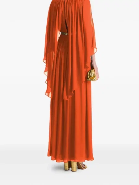 Rochie Alberta Ferretti cu decolteu în V portocaliu