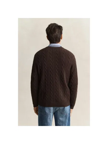 Sweter Gant wełniany brązowy