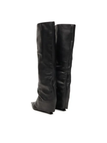Naked Wolfe bőr cowboy csizma Stated éksarkú Stated Black Leather fekete