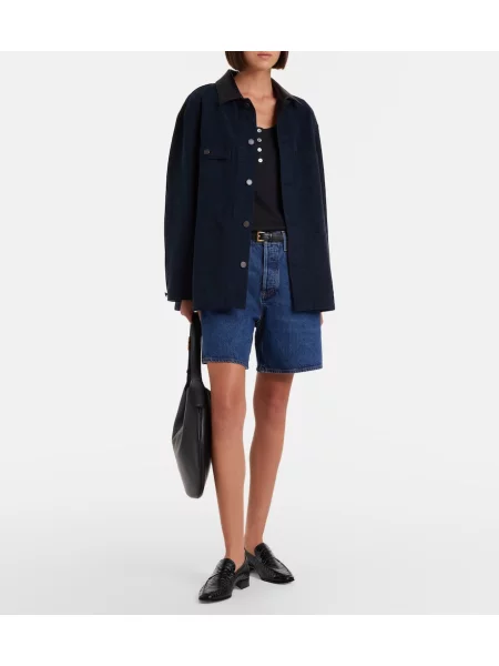 Pantaloni scurți din denim Agolde albastru
