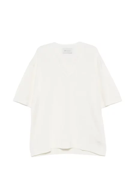 Tricou cu decolteu în v Ami Paris cu decolteu în V alb