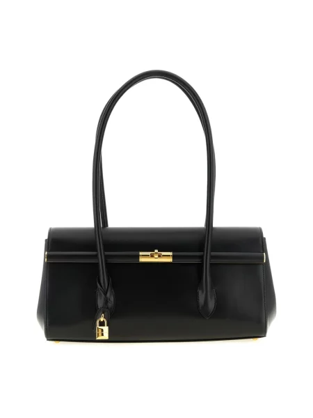 Lniana torebka Dolce And Gabbana czarna